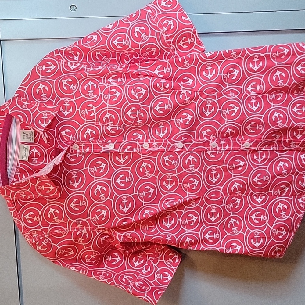 L.L. Bean anchor blouse